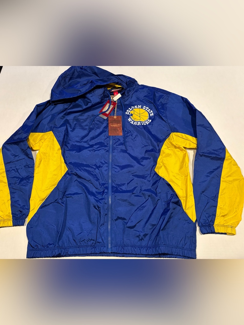 NWT Golden State Warriors Authentic Retro NBA Full Zip Hooded Men's Jacket Large